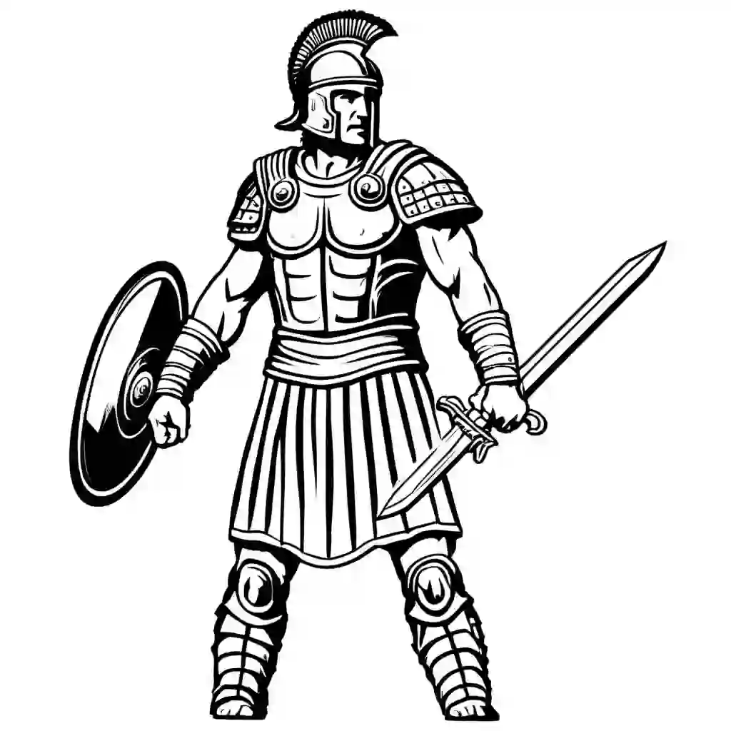 Roman Gladiators coloring pages